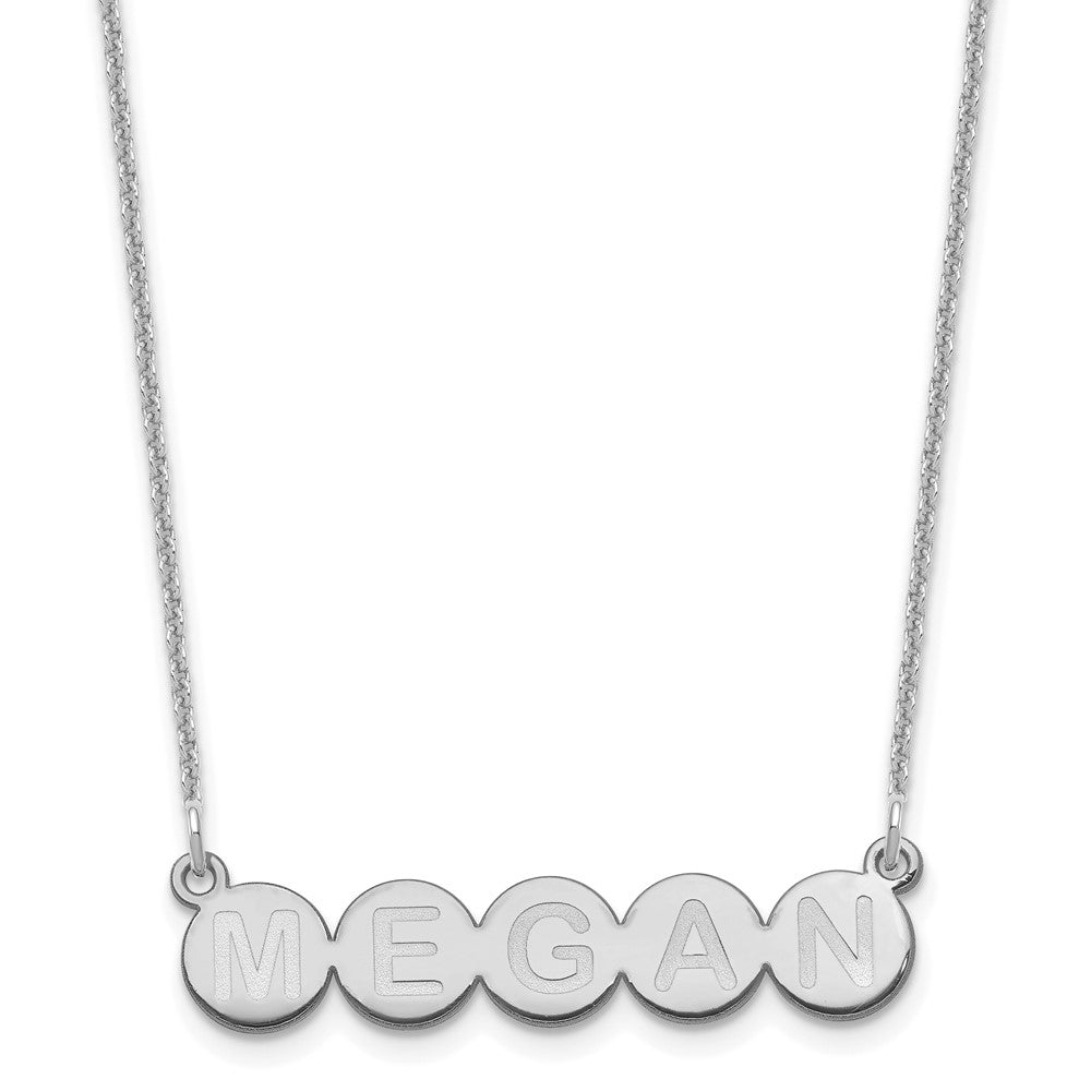 14K White Gold 5 Letter Bubble Necklace