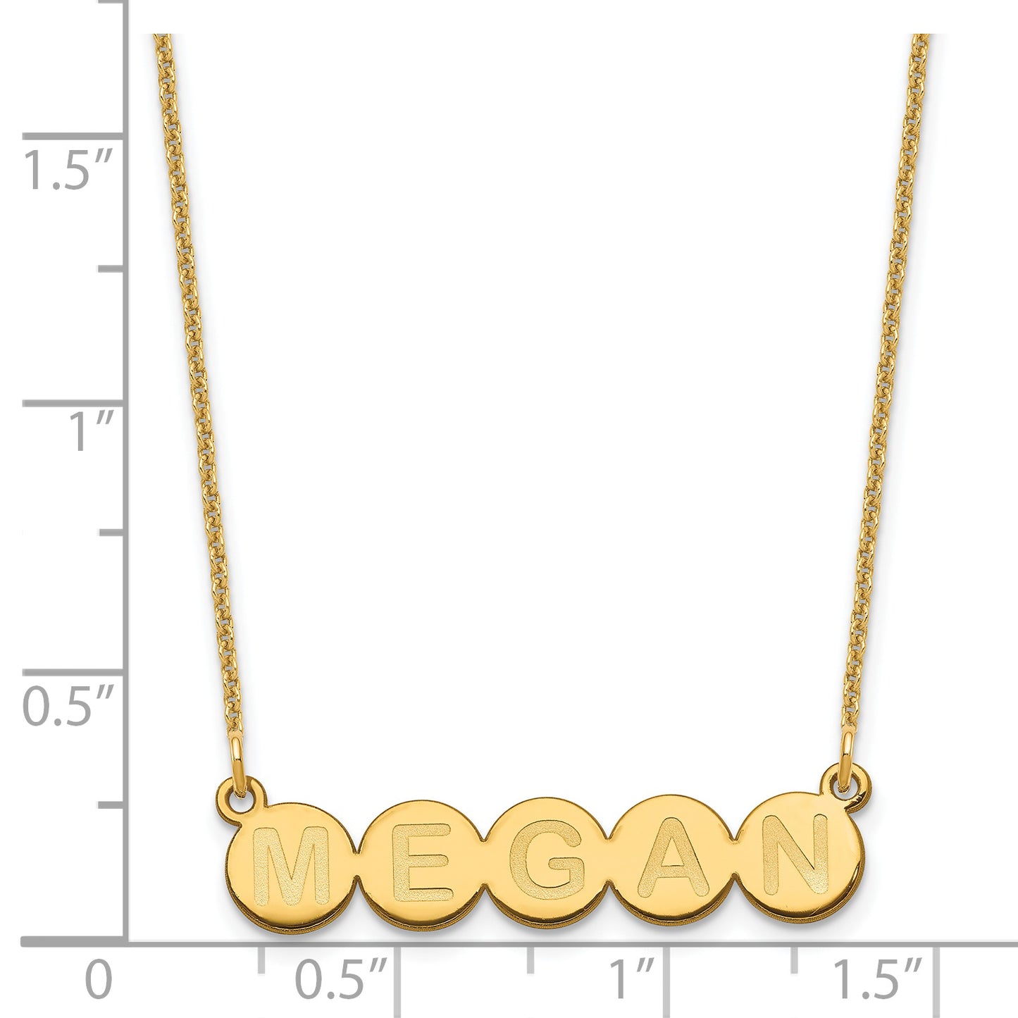 14K Yellow Gold 5 Letter Bubble Necklace