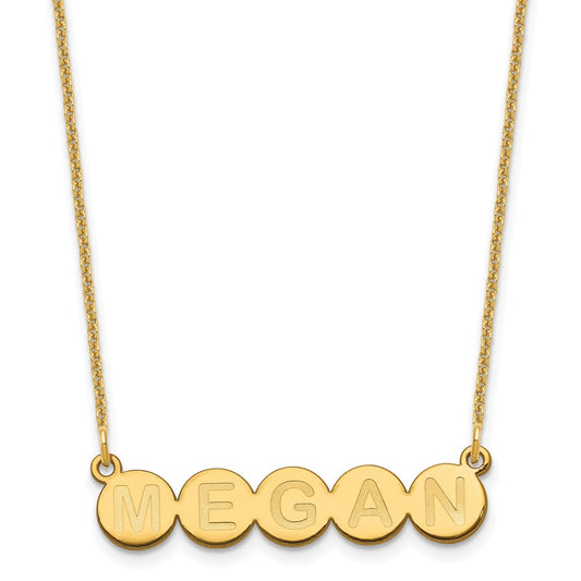 14K Yellow Gold 5 Letter Bubble Necklace