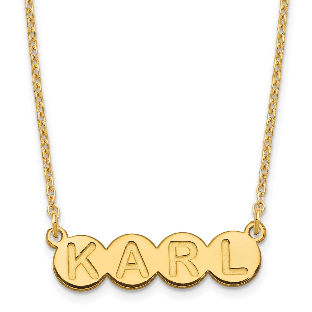 Sterling Silver Gold plated 4 Letter Bubble Necklace