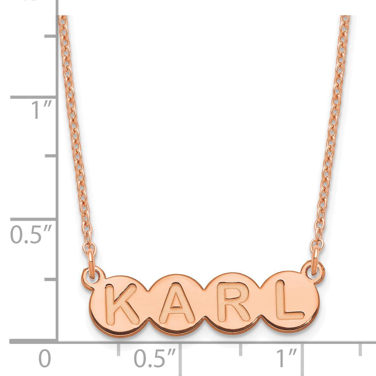 Sterling Silver Rose Gold plated 4 Letter Bubble Necklace