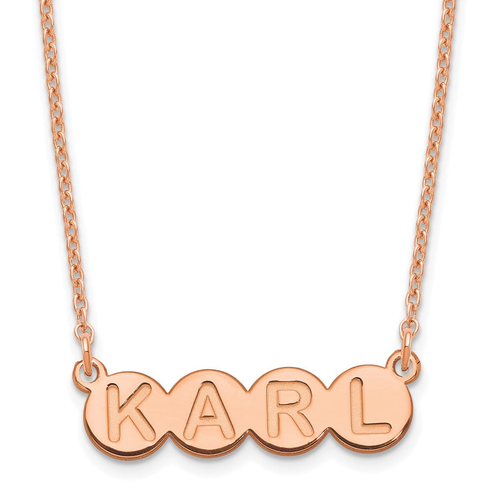 Sterling Silver Rose Gold plated 4 Letter Bubble Necklace
