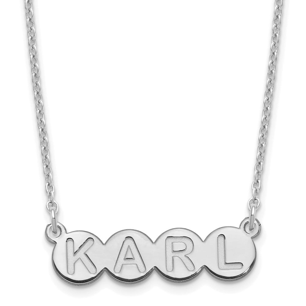 Sterling Silver Rhodium plated 4 Letter Bubble Necklace