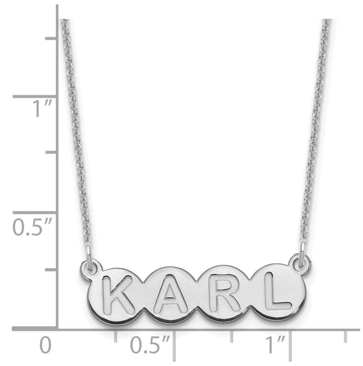 10K White Gold 4 Letter Bubble Necklace