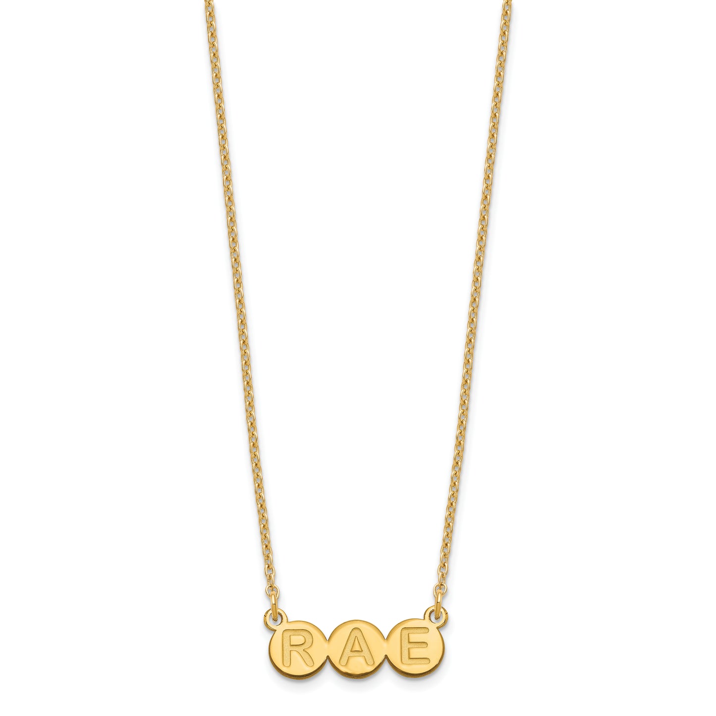 Sterling Silver Gold plated 3 Letter Bubble Necklace