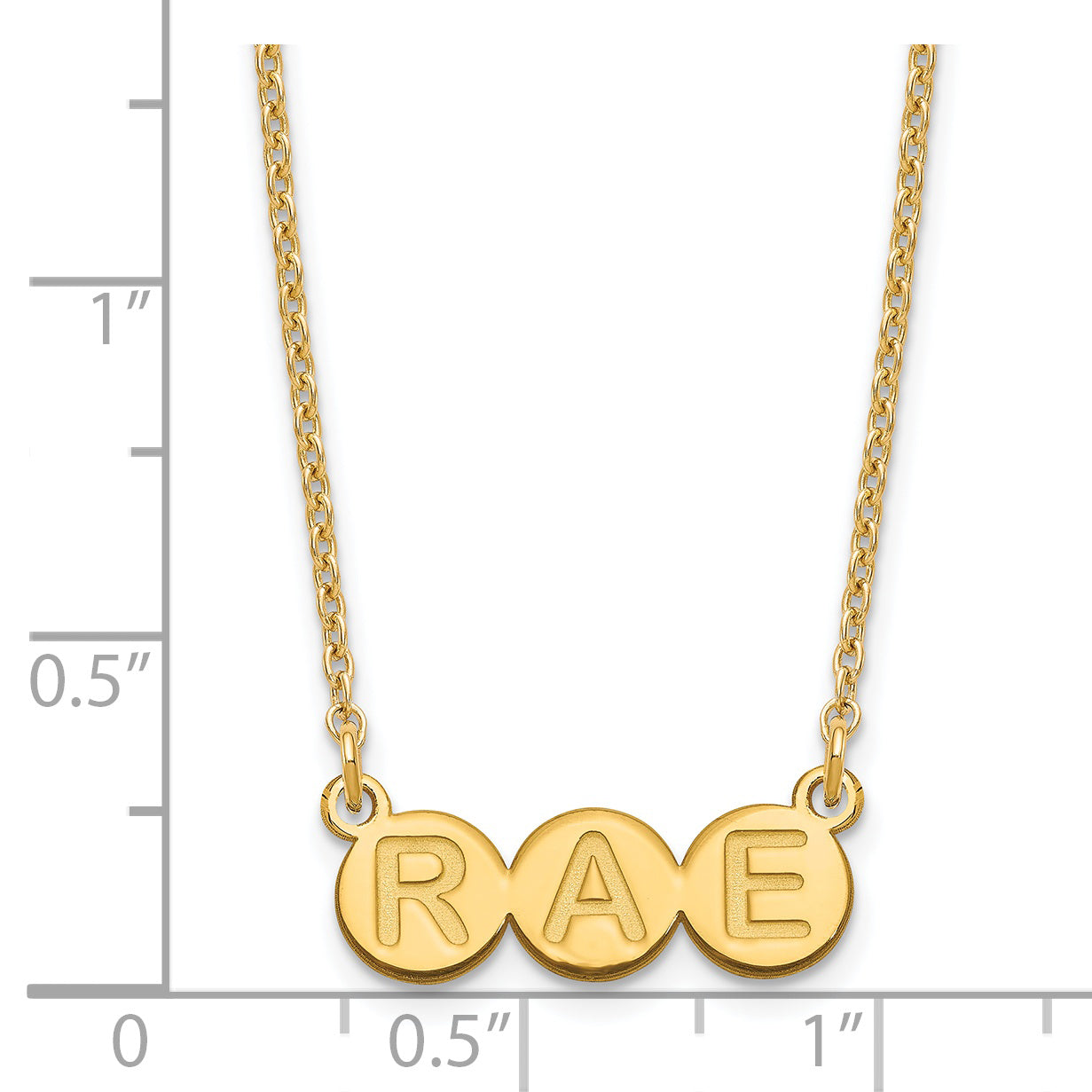 Sterling Silver Gold plated 3 Letter Bubble Necklace