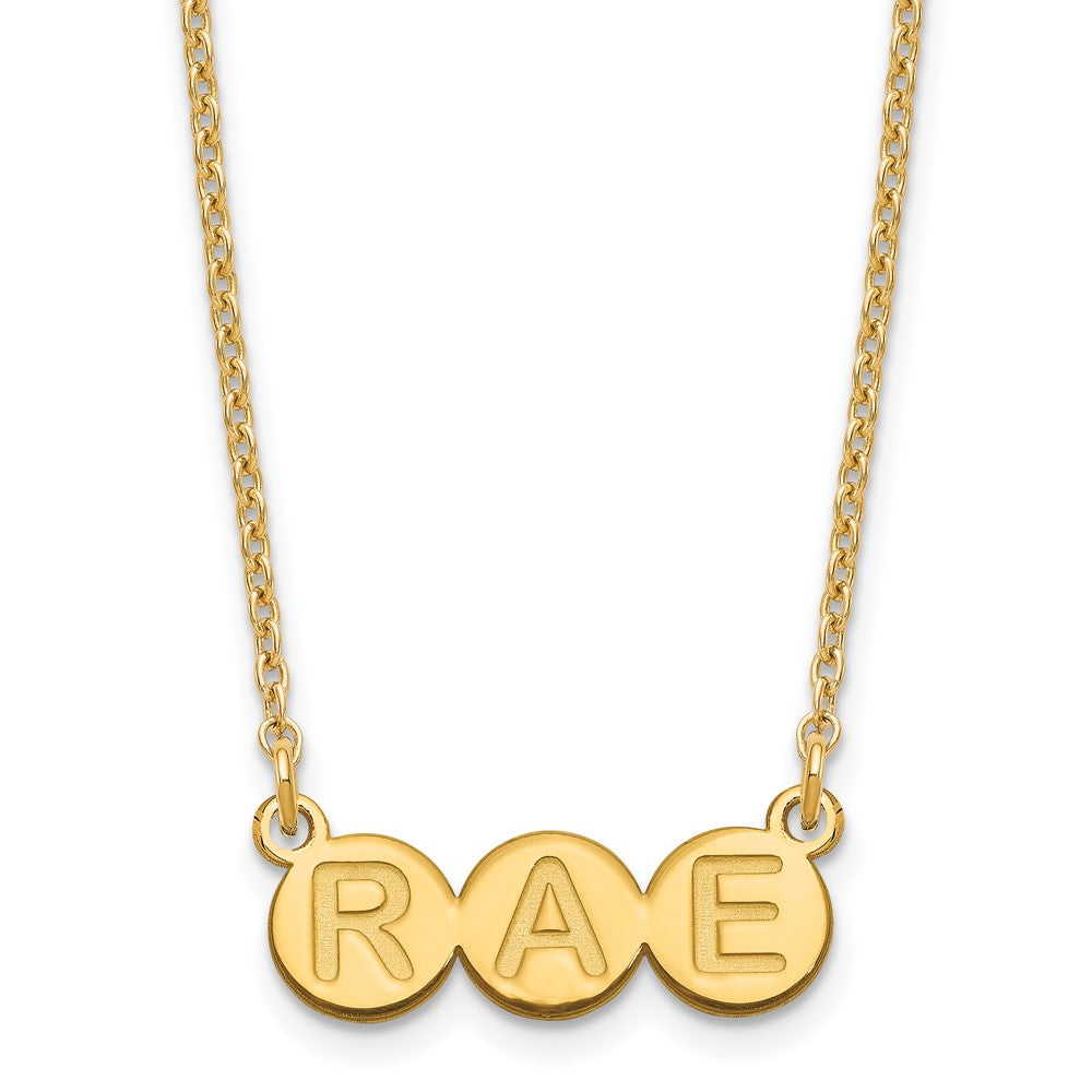 Sterling Silver Gold plated 3 Letter Bubble Necklace