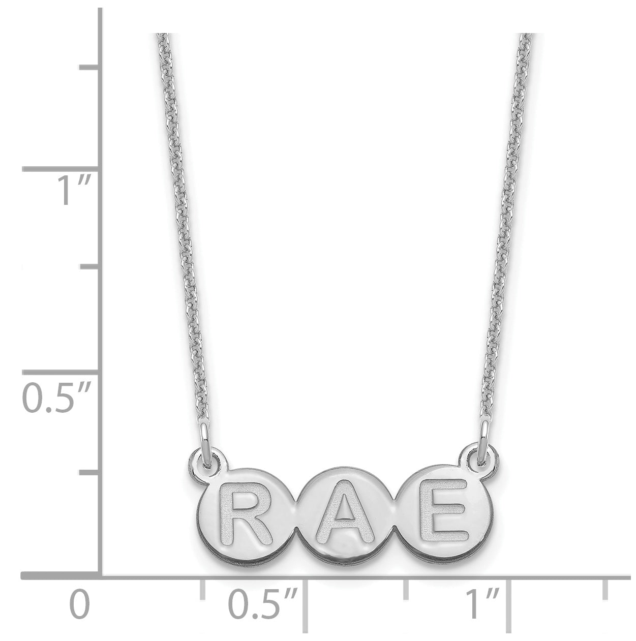 10K White Gold 3 Letter Bubble Necklace