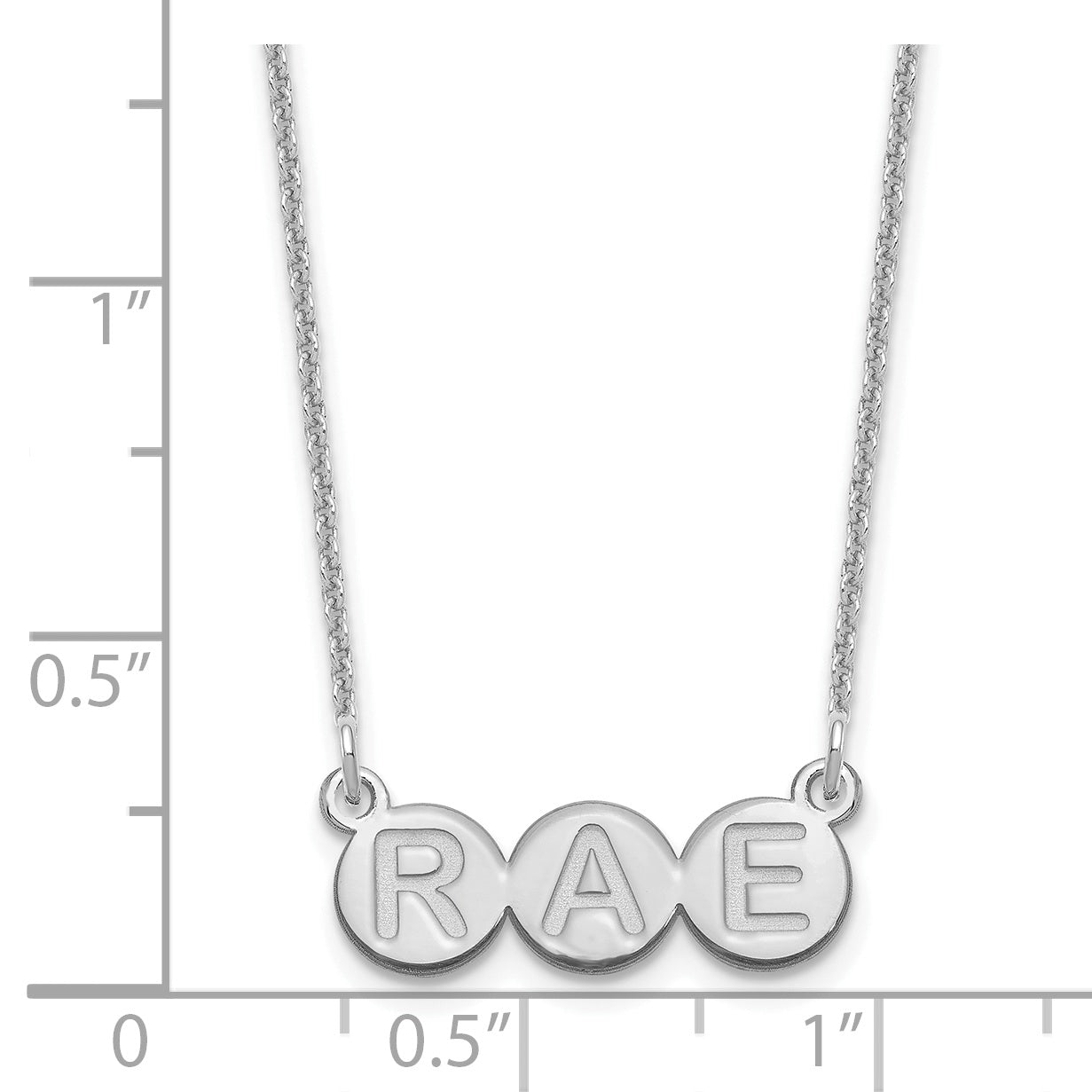 14K White Gold 3 Letter Bubble Necklace