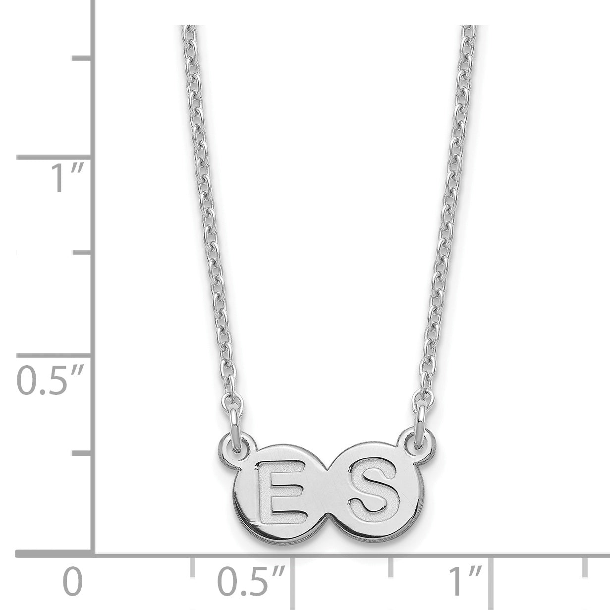 Sterling Silver Rhodium plated 2 Letter Bubble Necklace