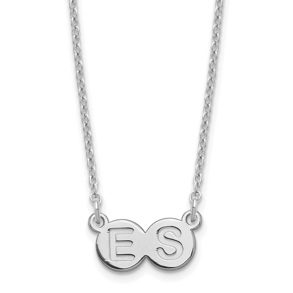 Sterling Silver Rhodium plated 2 Letter Bubble Necklace