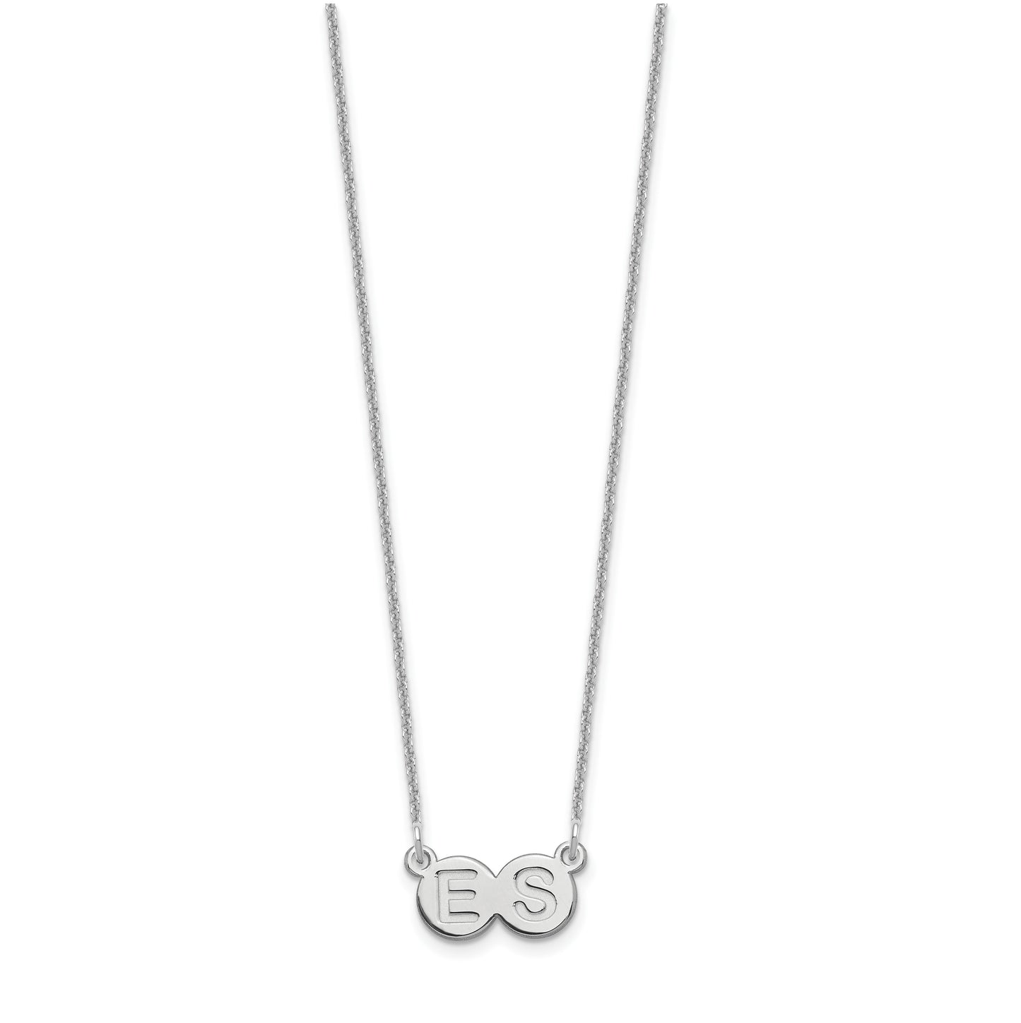 10K White Gold 2 Letter Bubble Necklace