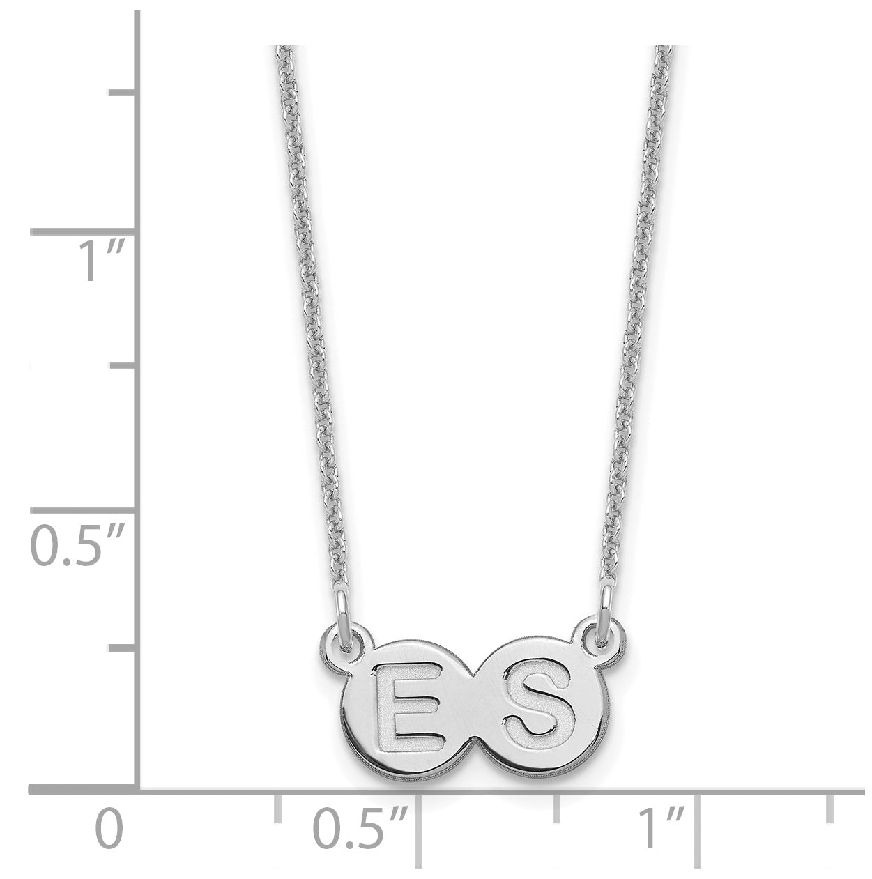 10K White Gold 2 Letter Bubble Necklace