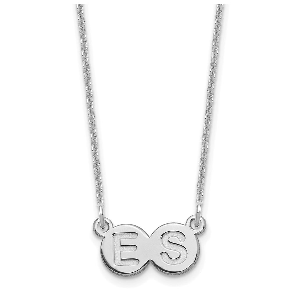 10K White Gold 2 Letter Bubble Necklace