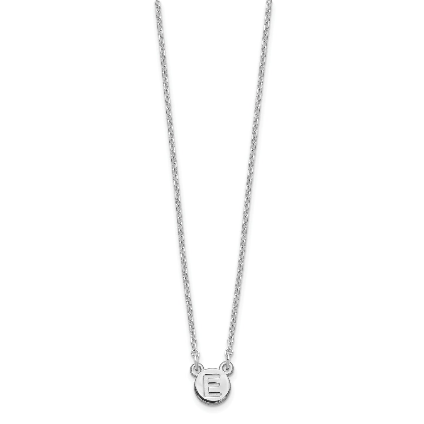 Sterling Silver Rhodium plated 1 Letter Bubble Necklace