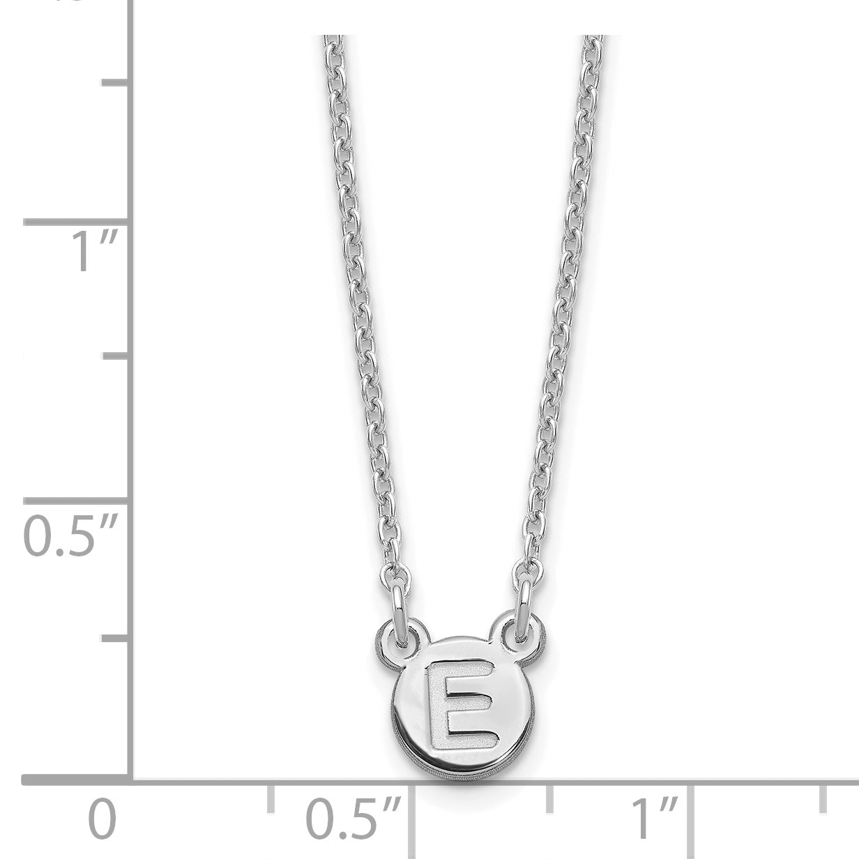 Sterling Silver Rhodium plated 1 Letter Bubble Necklace