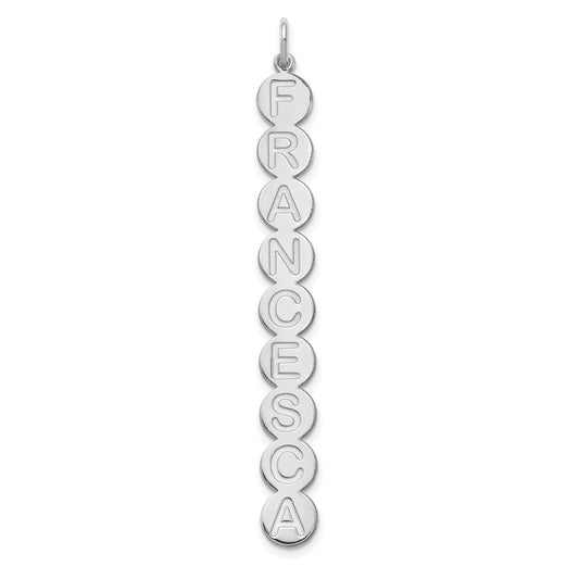 Sterling Silver Rhodium plated 9 Letter Bubble Pendant