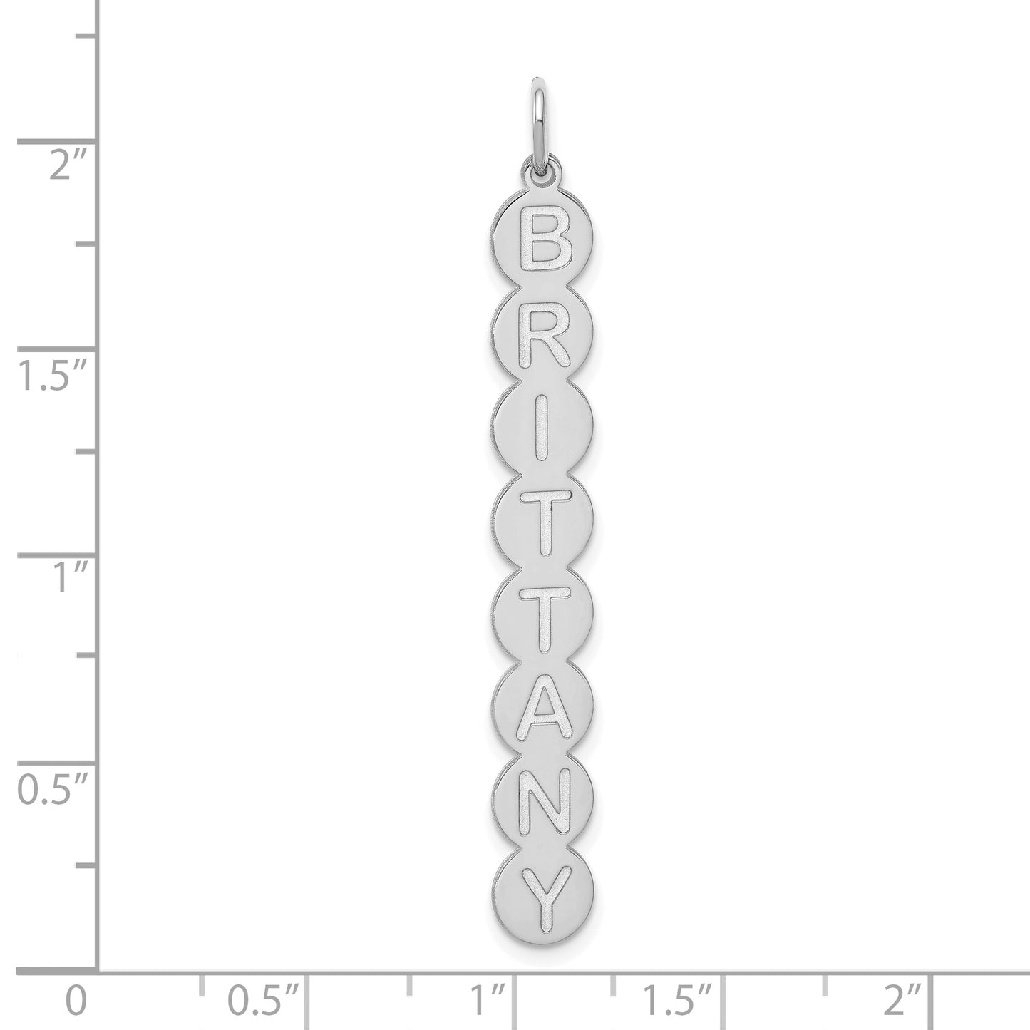 Sterling Silver Rhodium plated 8 Letter Bubble Pendant