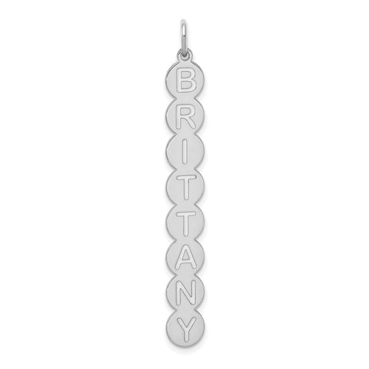 Sterling Silver Rhodium plated 8 Letter Bubble Pendant