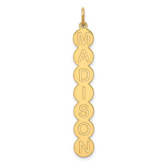 Sterling Silver Gold plated 7 Letter Bubble Pendant