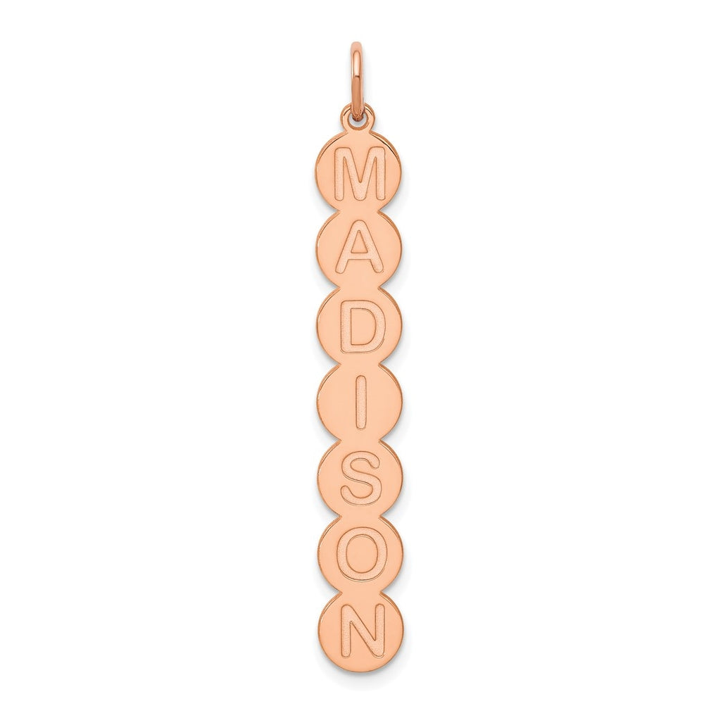 10K Rose Gold 7 Letter Bubble Pendant