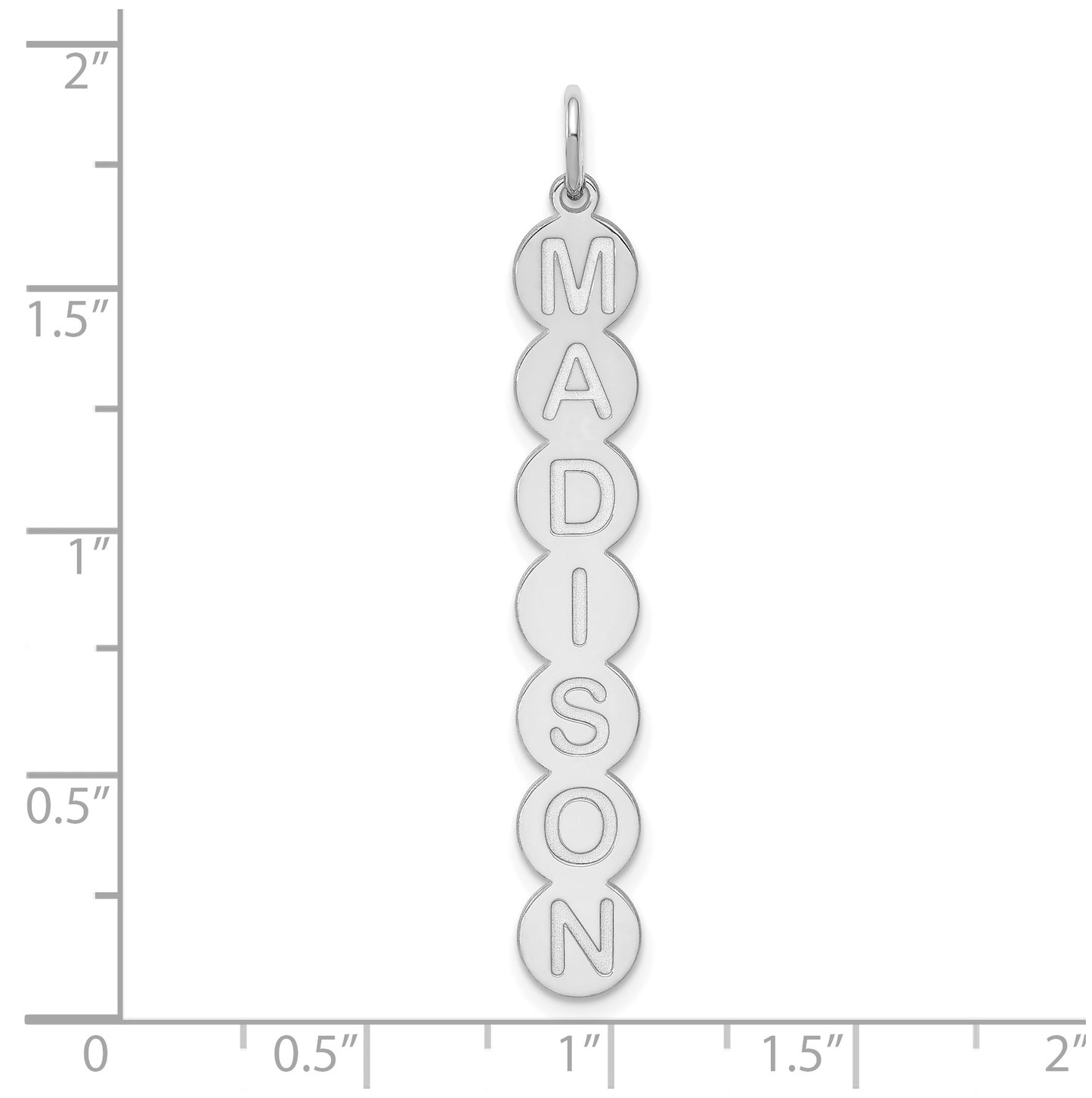 10K White Gold 7 Letter Bubble Pendant