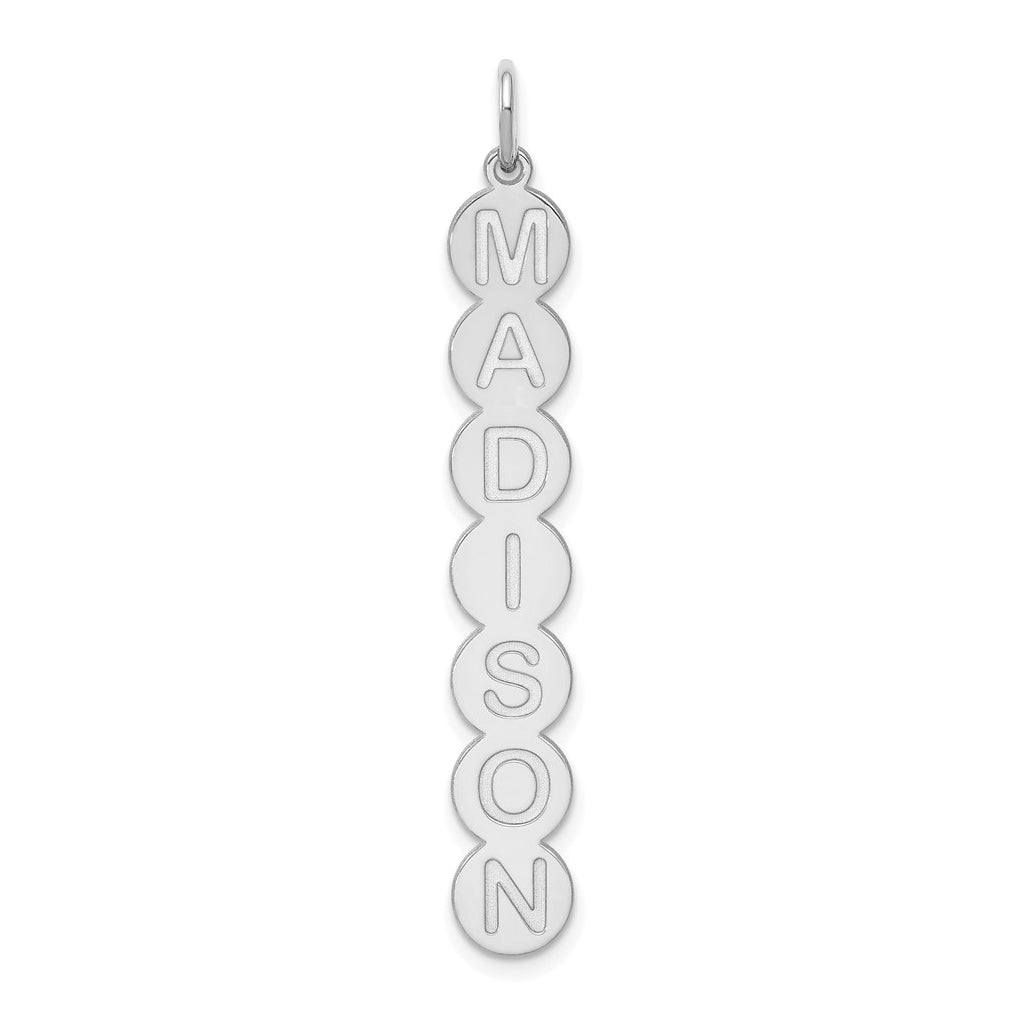 10K White Gold 7 Letter Bubble Pendant
