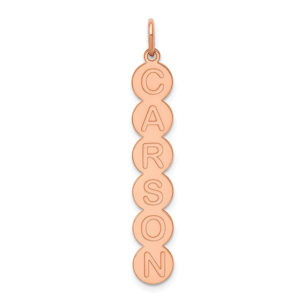 10K Rose Gold 6 Letter Bubble Pendant