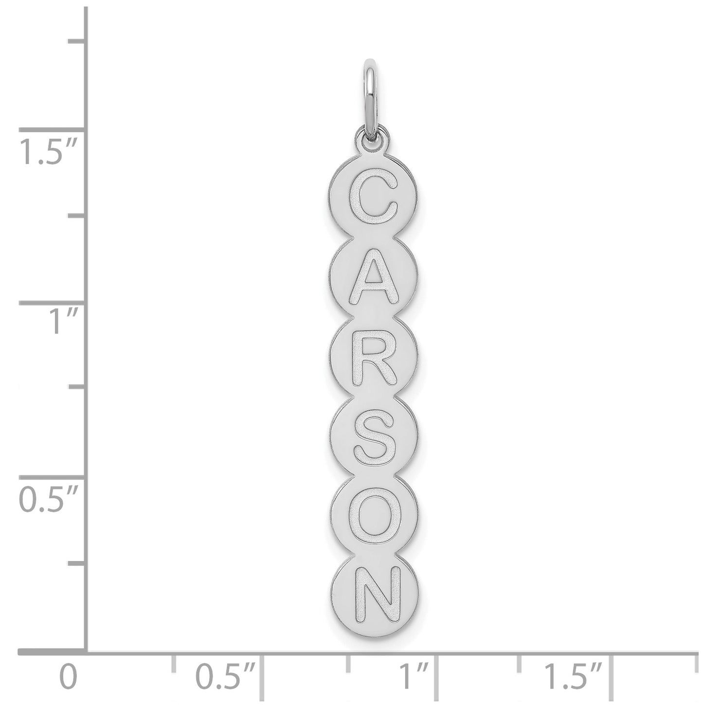 10K White Gold 6 Letter Bubble Pendant