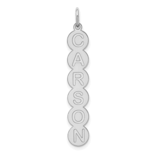 Sterling Silver Rhodium plated 6 Letter Bubble Pendant