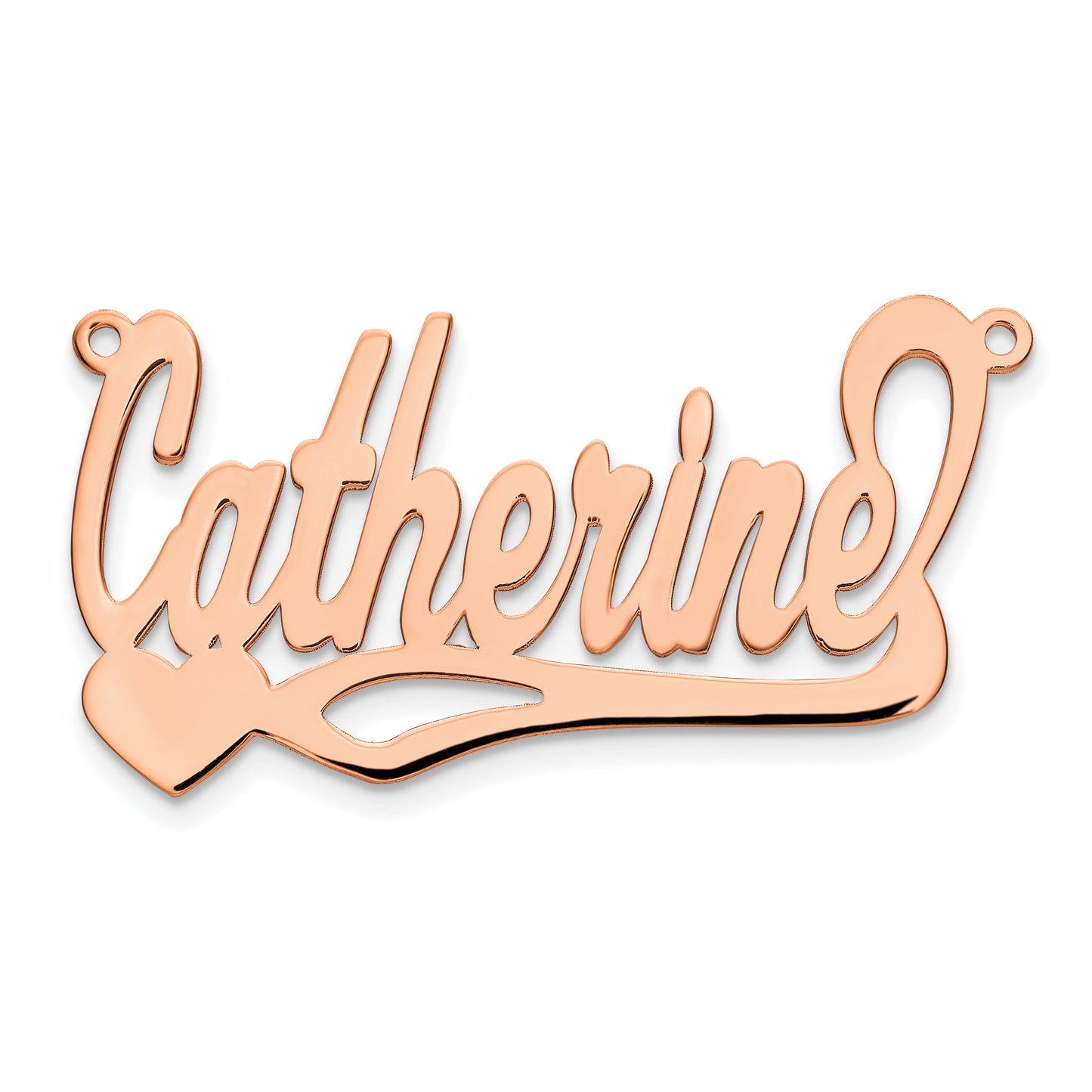 14K Rose Gold Polished Heart Name Plate