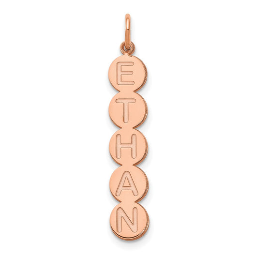 14K Rose Gold 5 Letter Bubble Pendant
