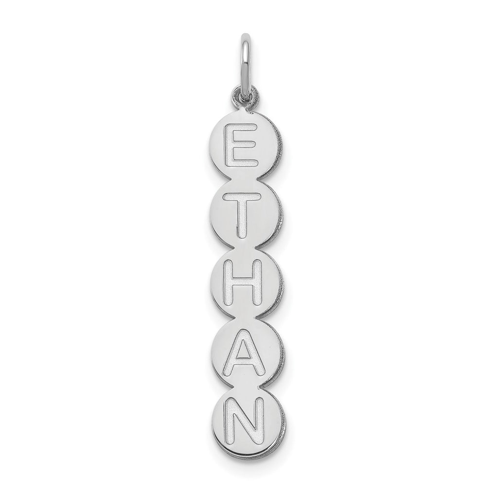 10K White Gold 5 Letter Bubble Pendant