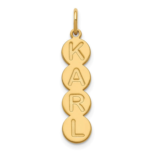 Sterling Silver Gold plated 4 Letter Bubble Pendant