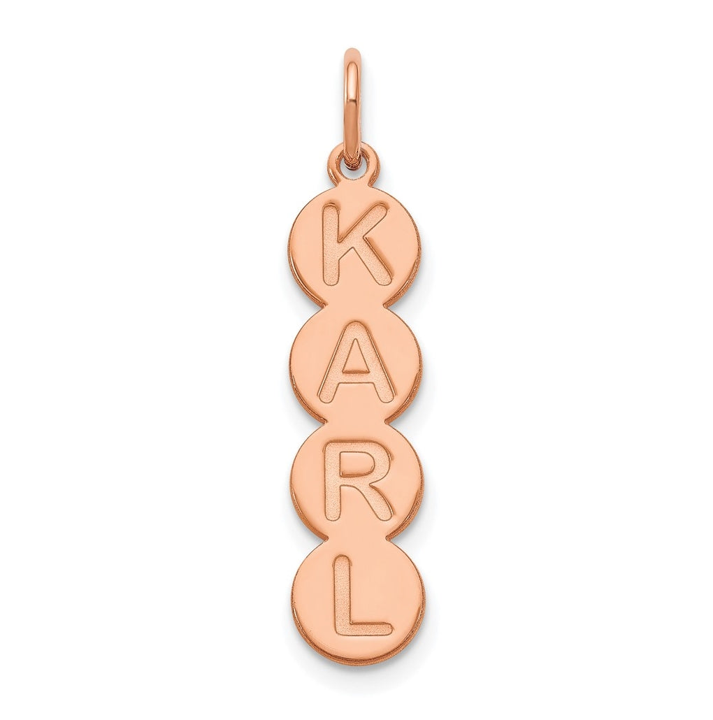 10K Rose Gold 4 Letter Bubble Pendant