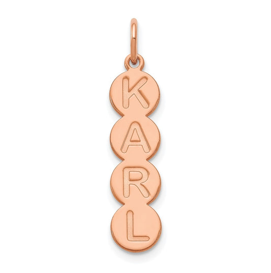 10K Rose Gold 4 Letter Bubble Pendant