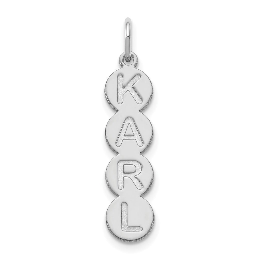 10K White Gold 4 Letter Bubble Pendant