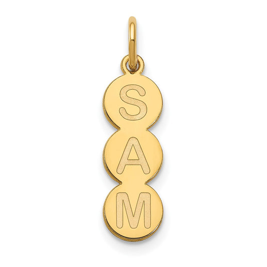 Sterling Silver Gold plated 3 Letter Bubble Pendant