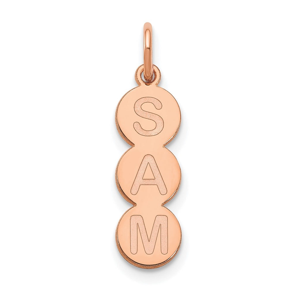 10K Rose Gold 3 Letter Bubble Pendant
