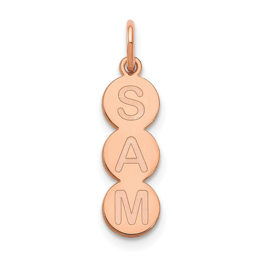 10K Rose Gold 3 Letter Bubble Pendant