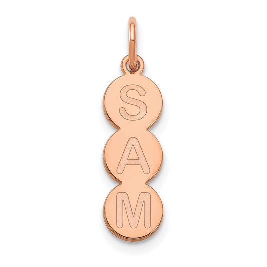 14K Rose Gold 3 Letter Bubble Pendant