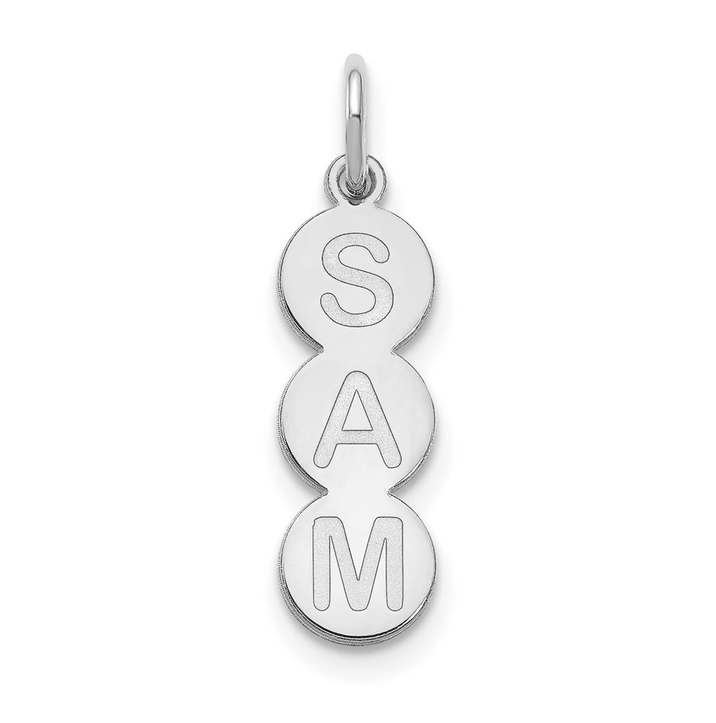 10K White Gold 3 Letter Bubble Pendant