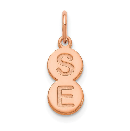 10K Rose Gold 2 Letter Bubble Pendant