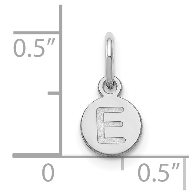 10K White Gold 1 Letter Bubble Pendant