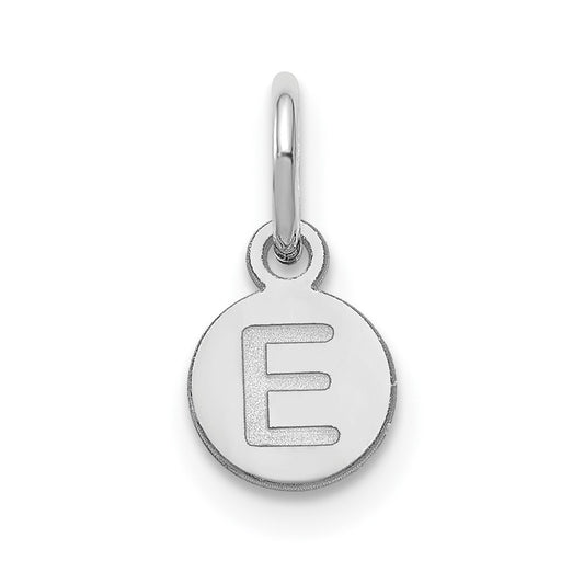 14K White Gold 1 Letter Bubble Pendant