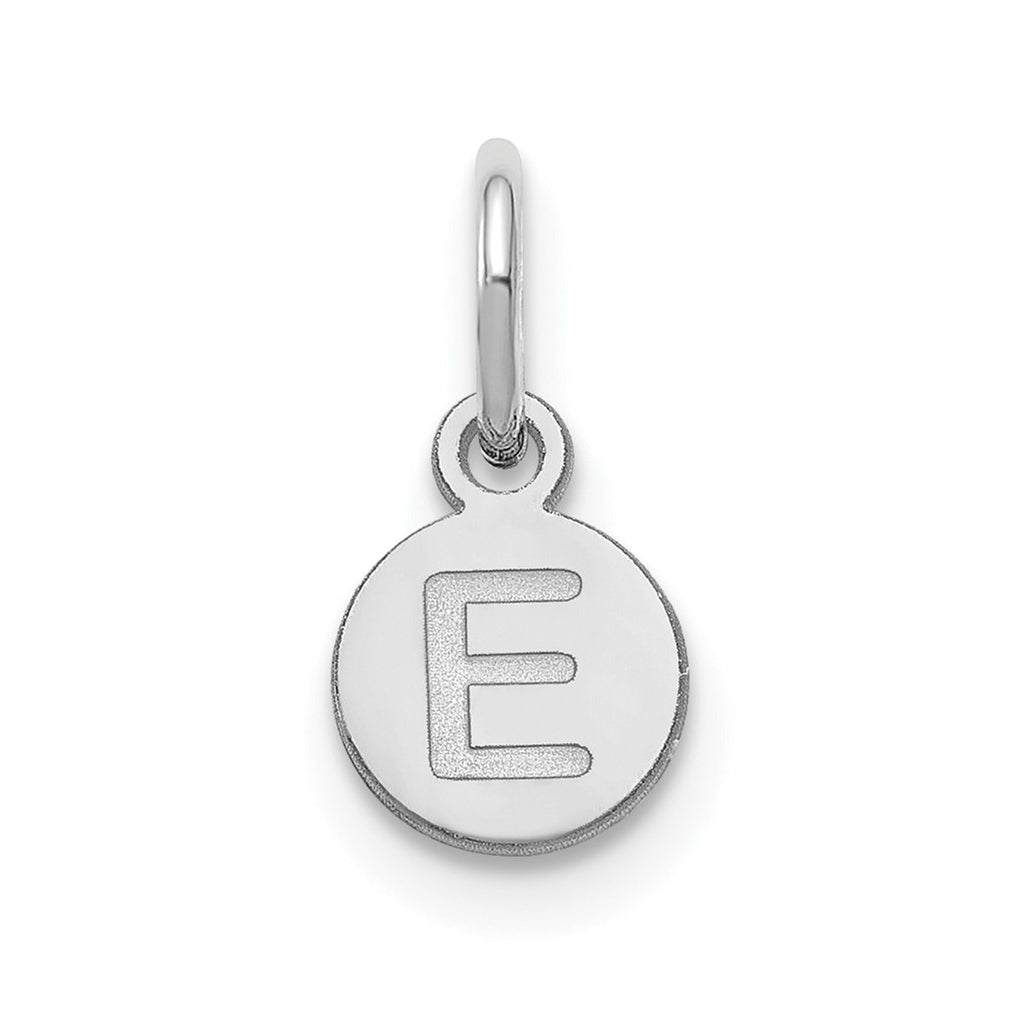 10K White Gold 1 Letter Bubble Pendant
