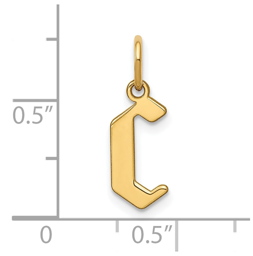 Sterling Silver Gold-plated Letter C Initial Pendant