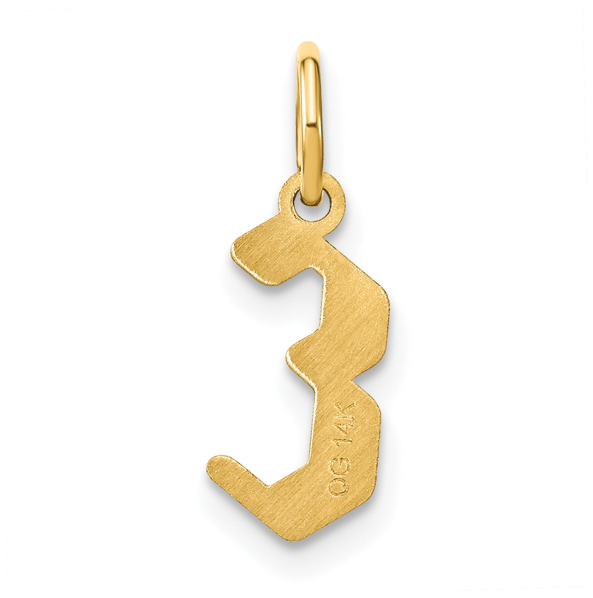 14K Yellow Gold E Letter Initial Pendant