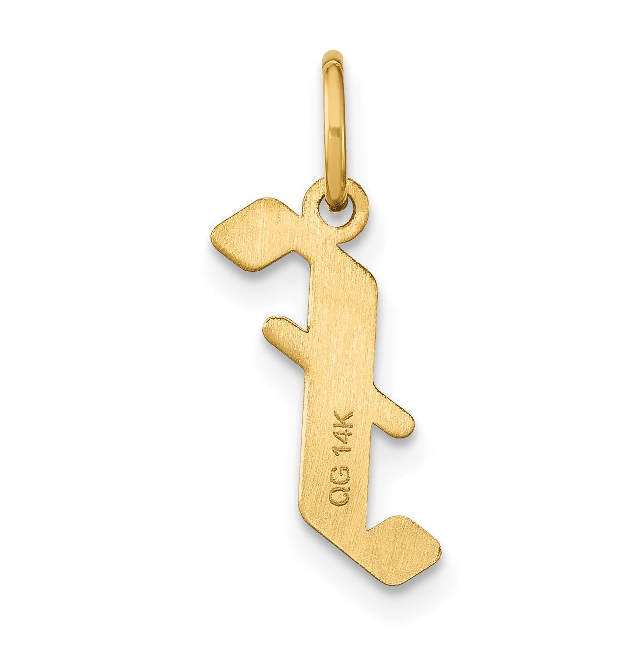 14K Yellow Gold F Letter Initial Pendant