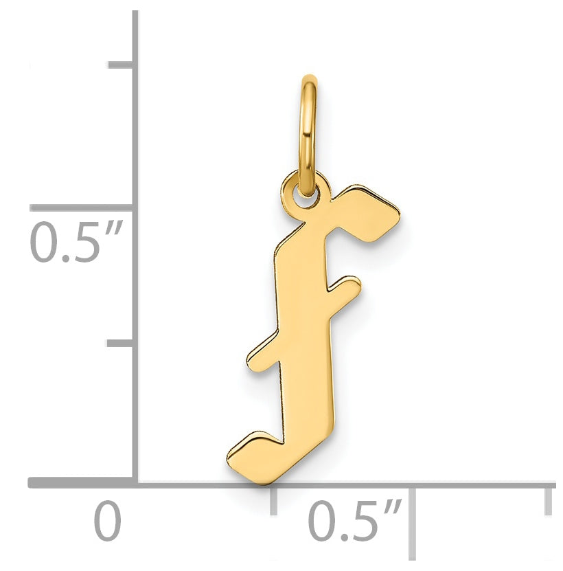 14K Yellow Gold F Letter Initial Pendant